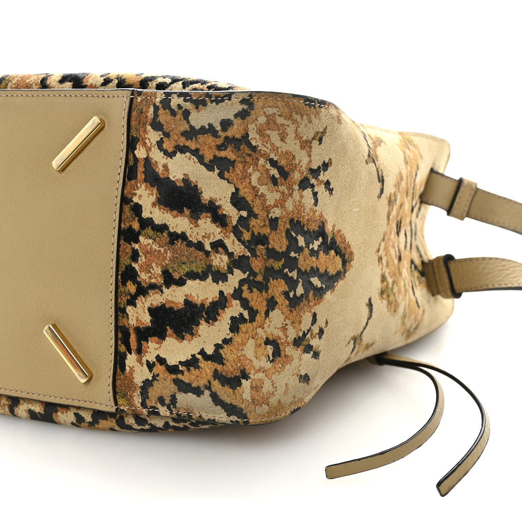 Suede Tapestry Small Hammock Shoulder Bag Multicolor