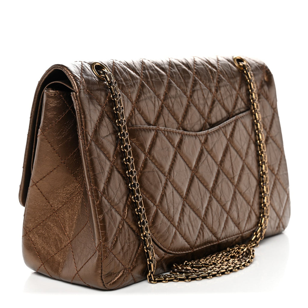 Metallic Aged Calfskin Quilted 2.55 Reissue 226 Flap Bronze