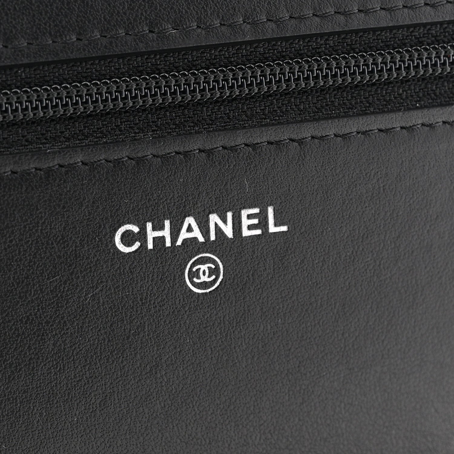 Caviar Camellia Embossed Wallet On Chain WOC Black