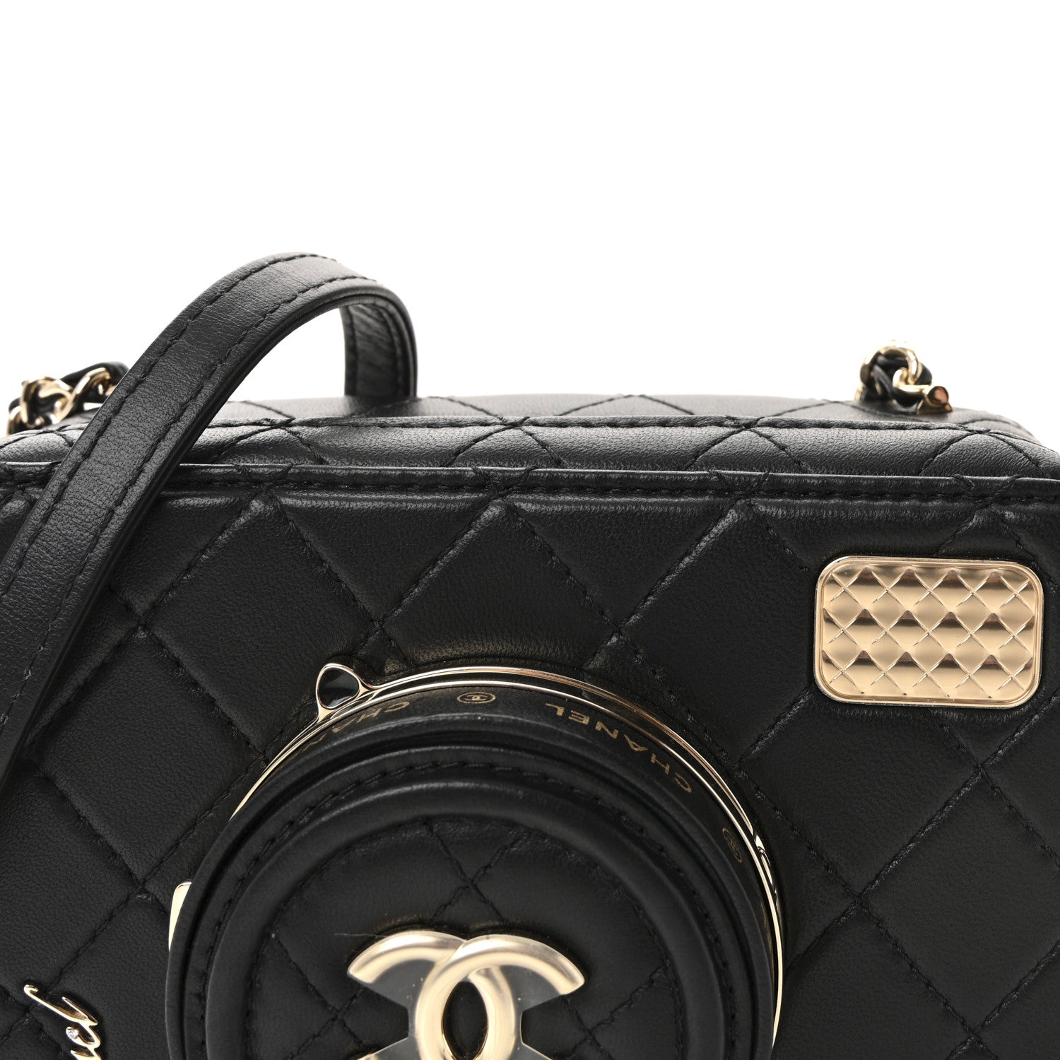 Lambskin Quilted Coco Click Bag Black