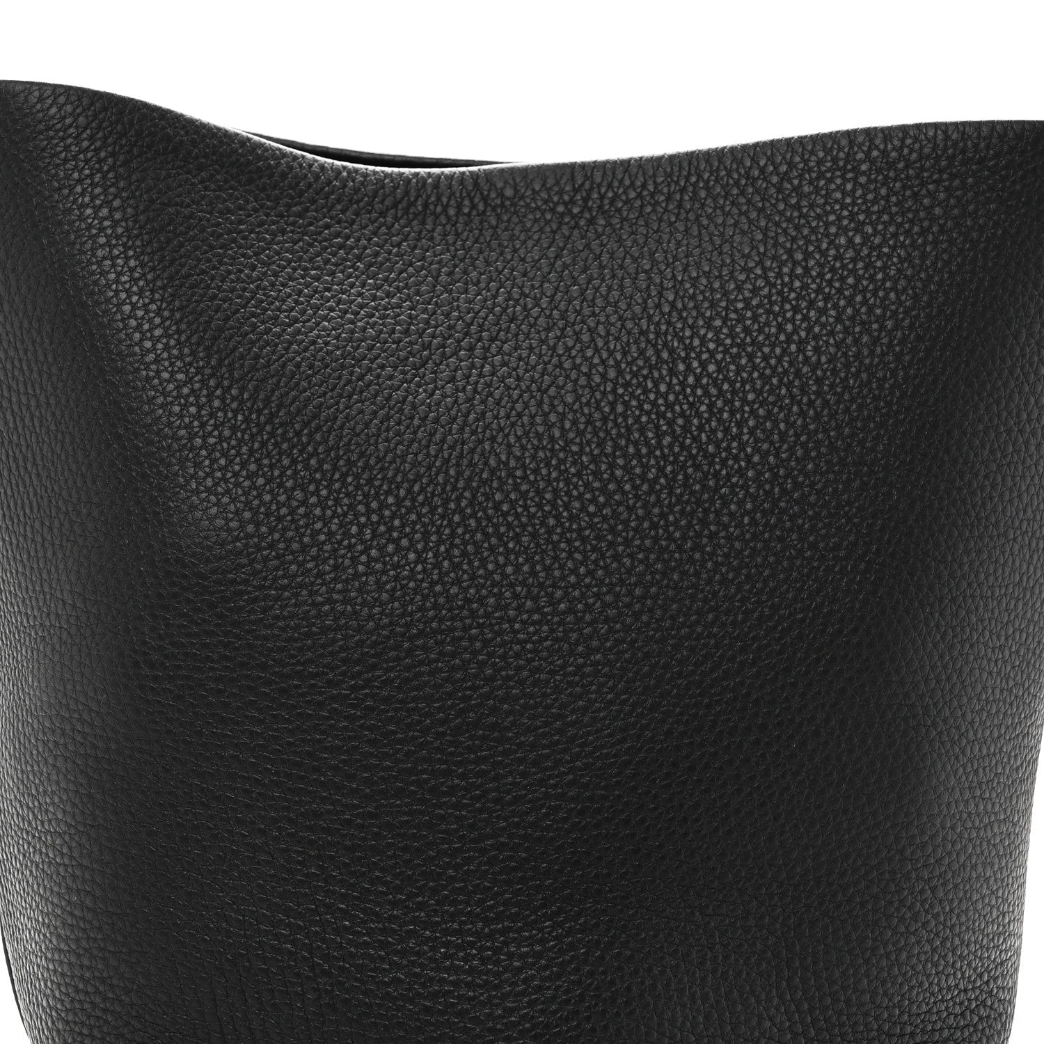 Grained Calfskin Medium N/S Hook Tote Black