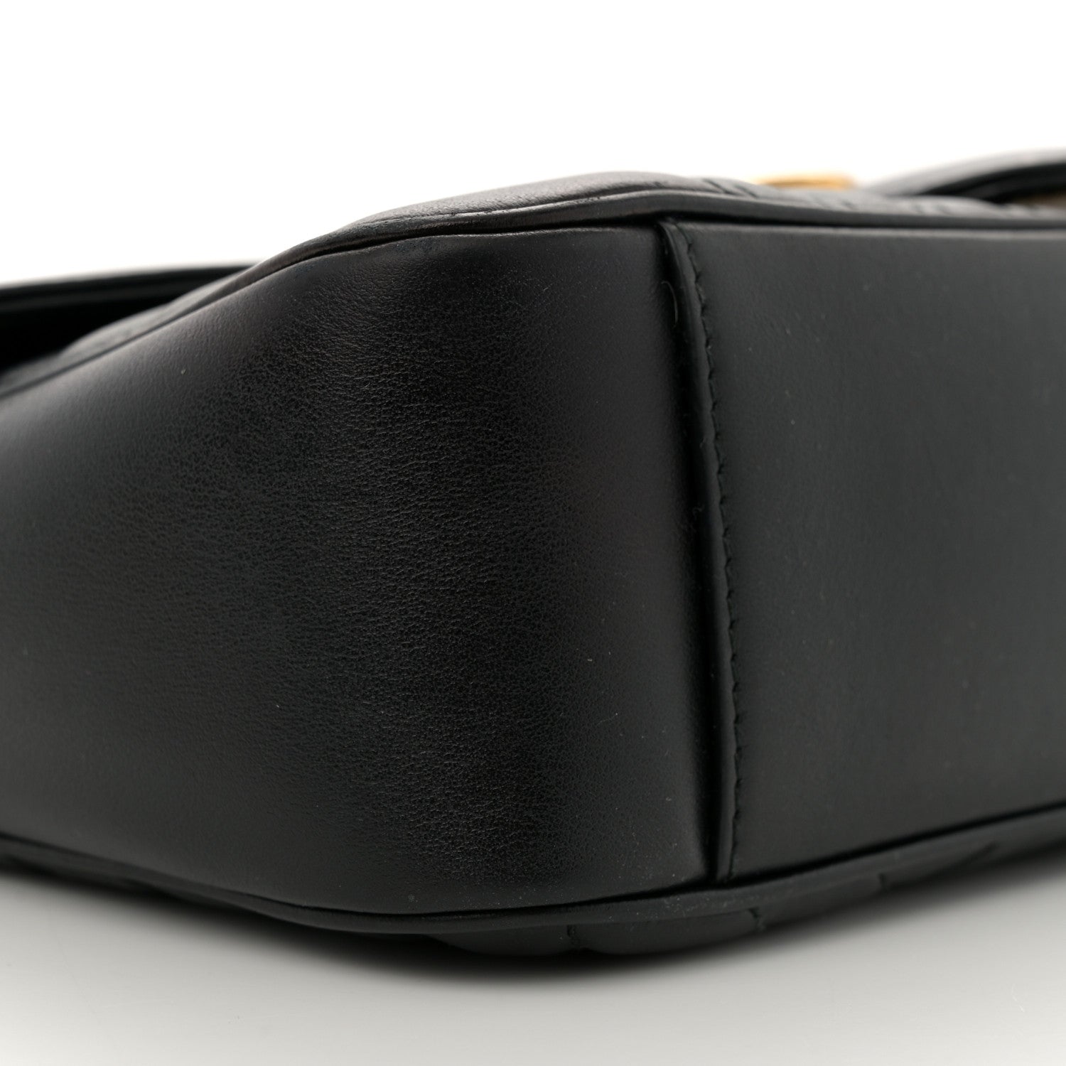 Calfskin Matelasse Small GG Marmont Shoulder Bag Black