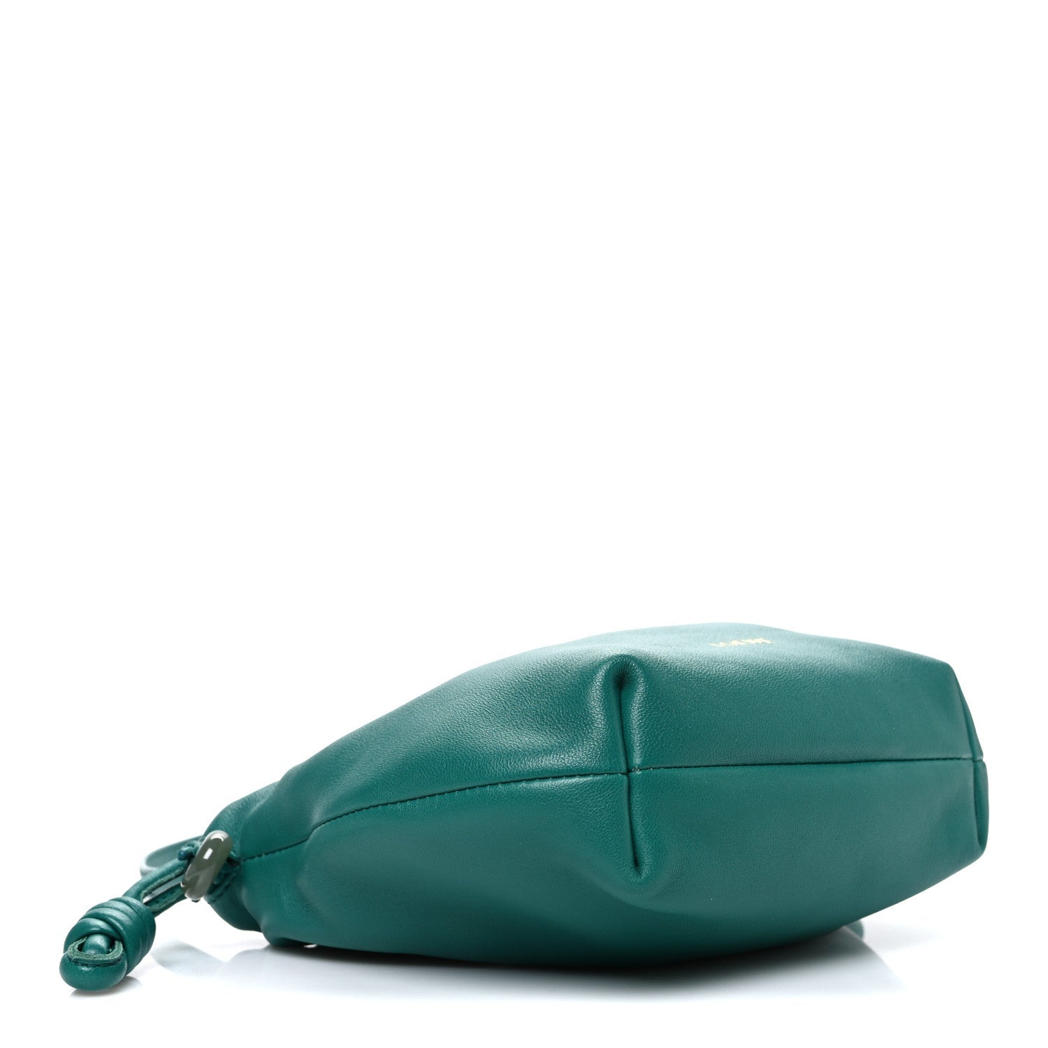 Mellow Nappa Lambskin Jade Mini Flamenco Knot Clutch Emerald Green