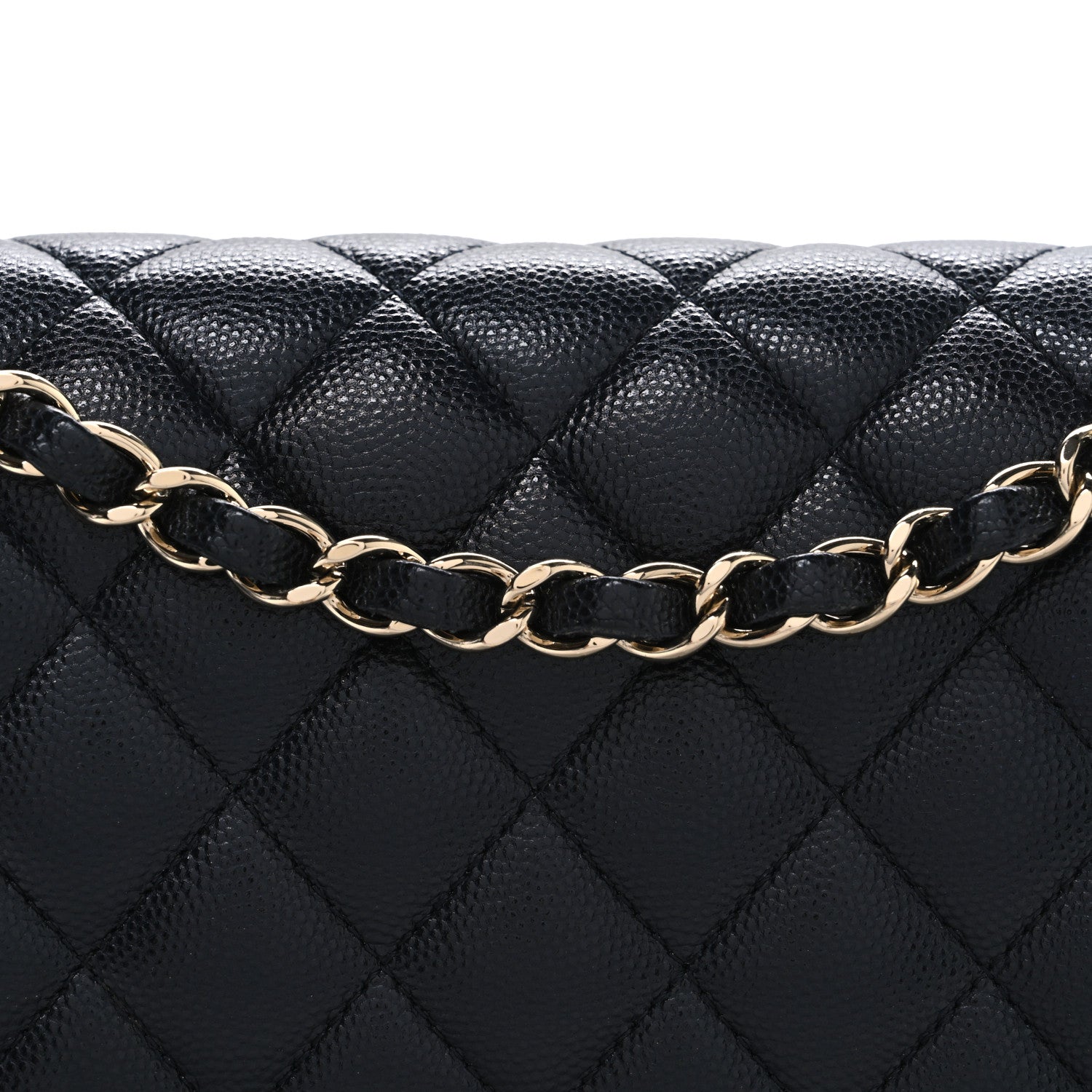 Caviar Quilted Medium Double Flap Navy