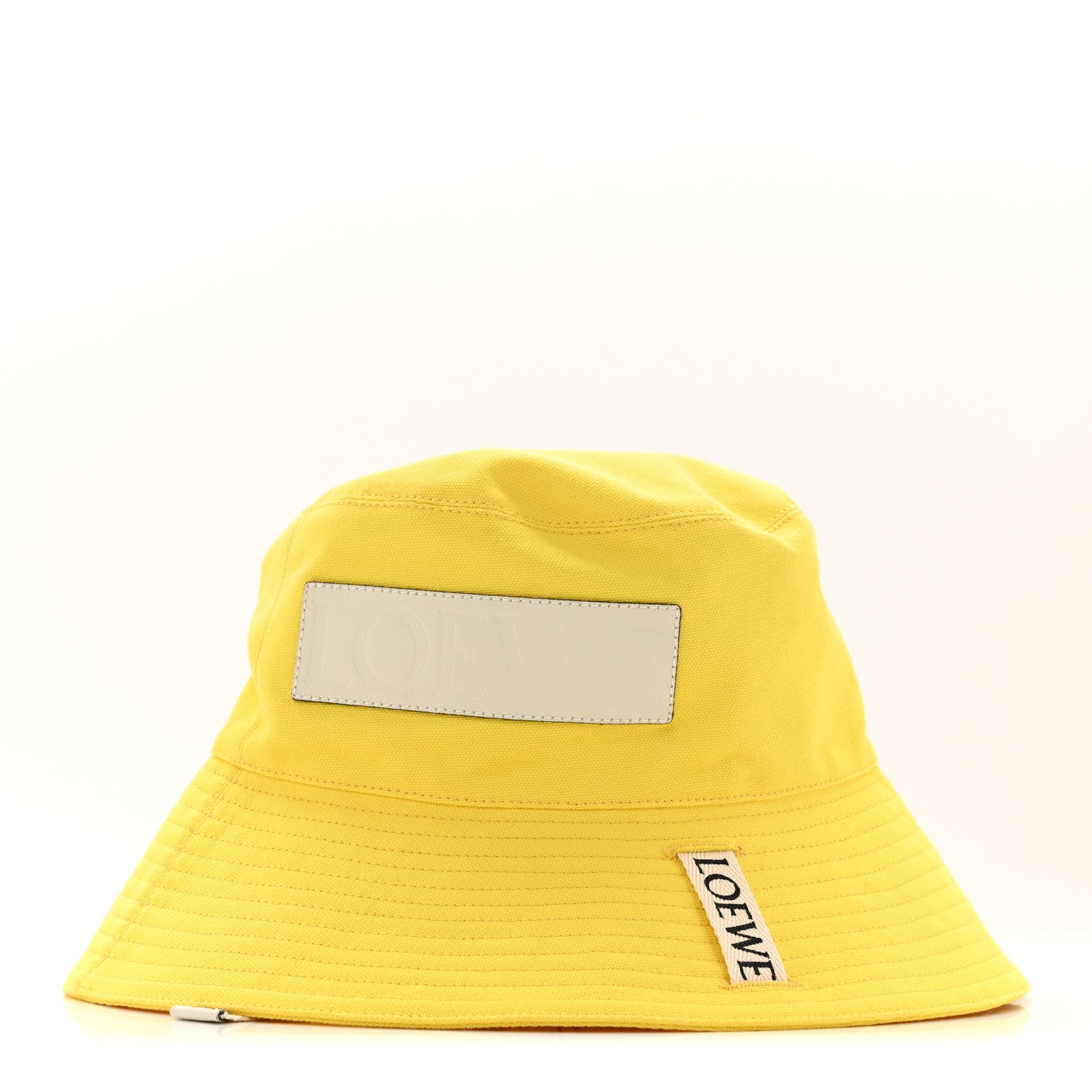 Canvas Calfskin Fisherman Bucket Hat 59 Yellow