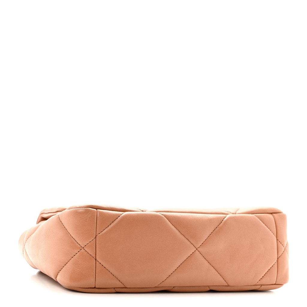 Lambskin Quilted Medium Chanel 19 Flap Brown