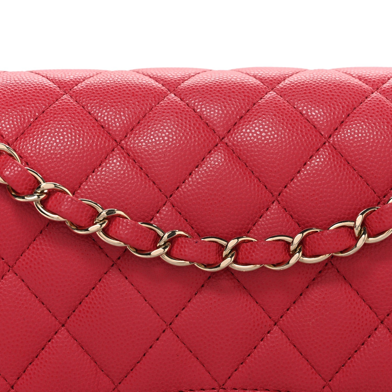 Caviar Quilted Medium Double Flap Pink