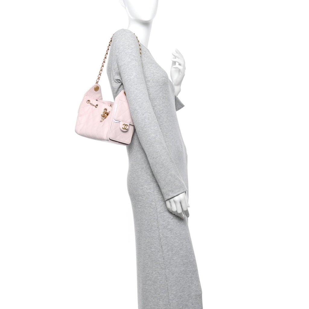 Caviar Quilted Mini Chanel 25 Handbag Light Pink