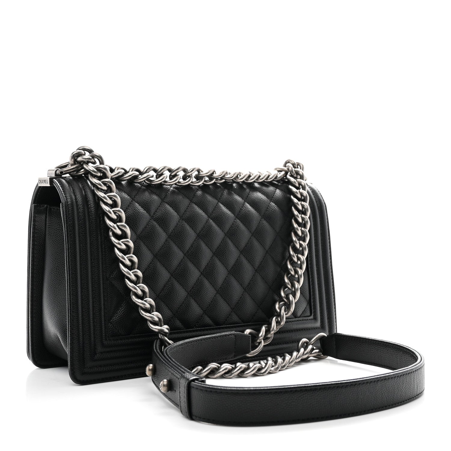 Caviar Quilted Medium Boy Flap Black