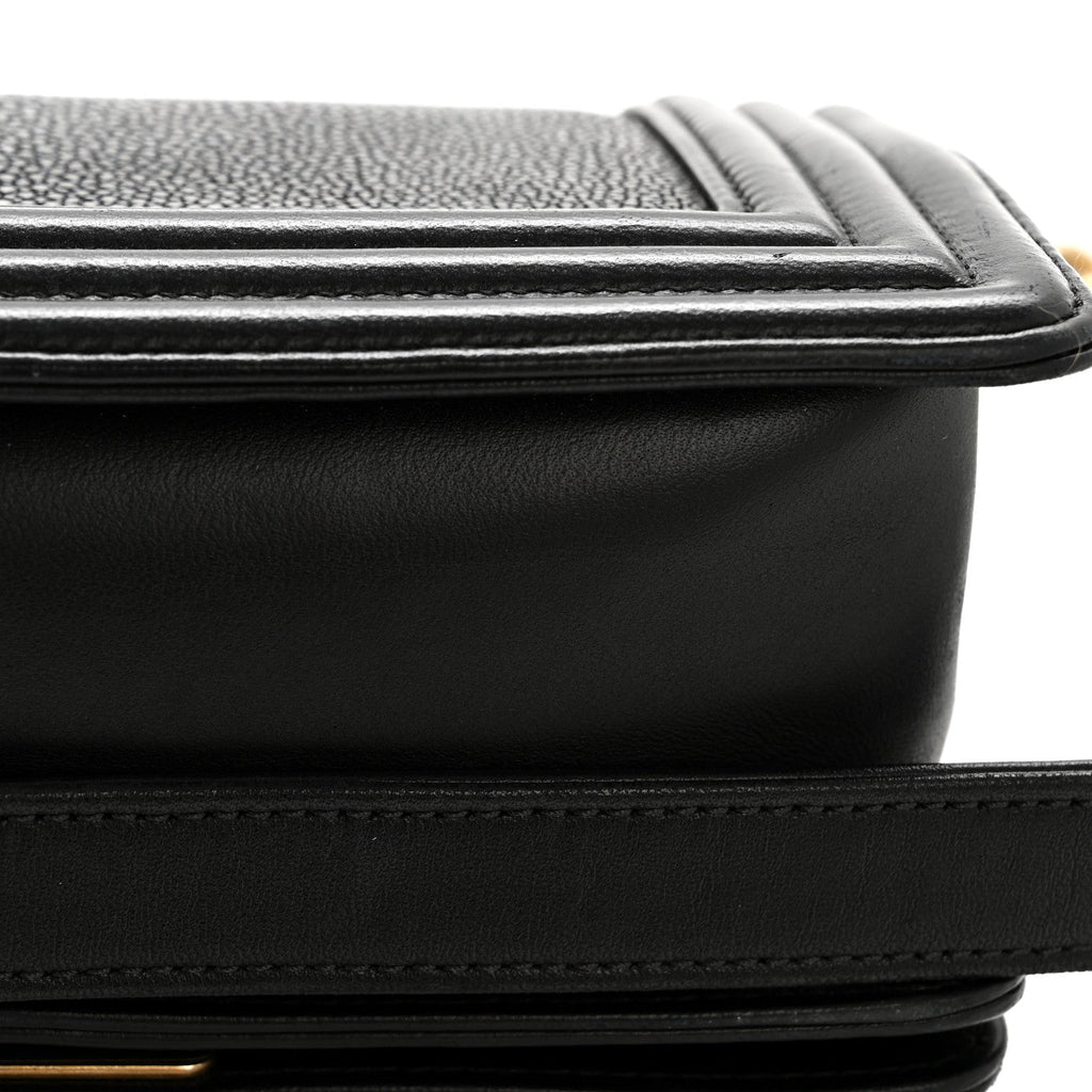 Galuchat Stingray Small Boy Flap Black