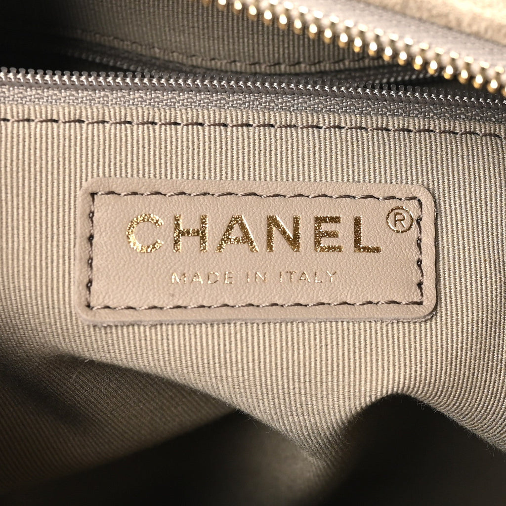 Suede Quilted Chanel 25 Bowling Bag Dark Grey