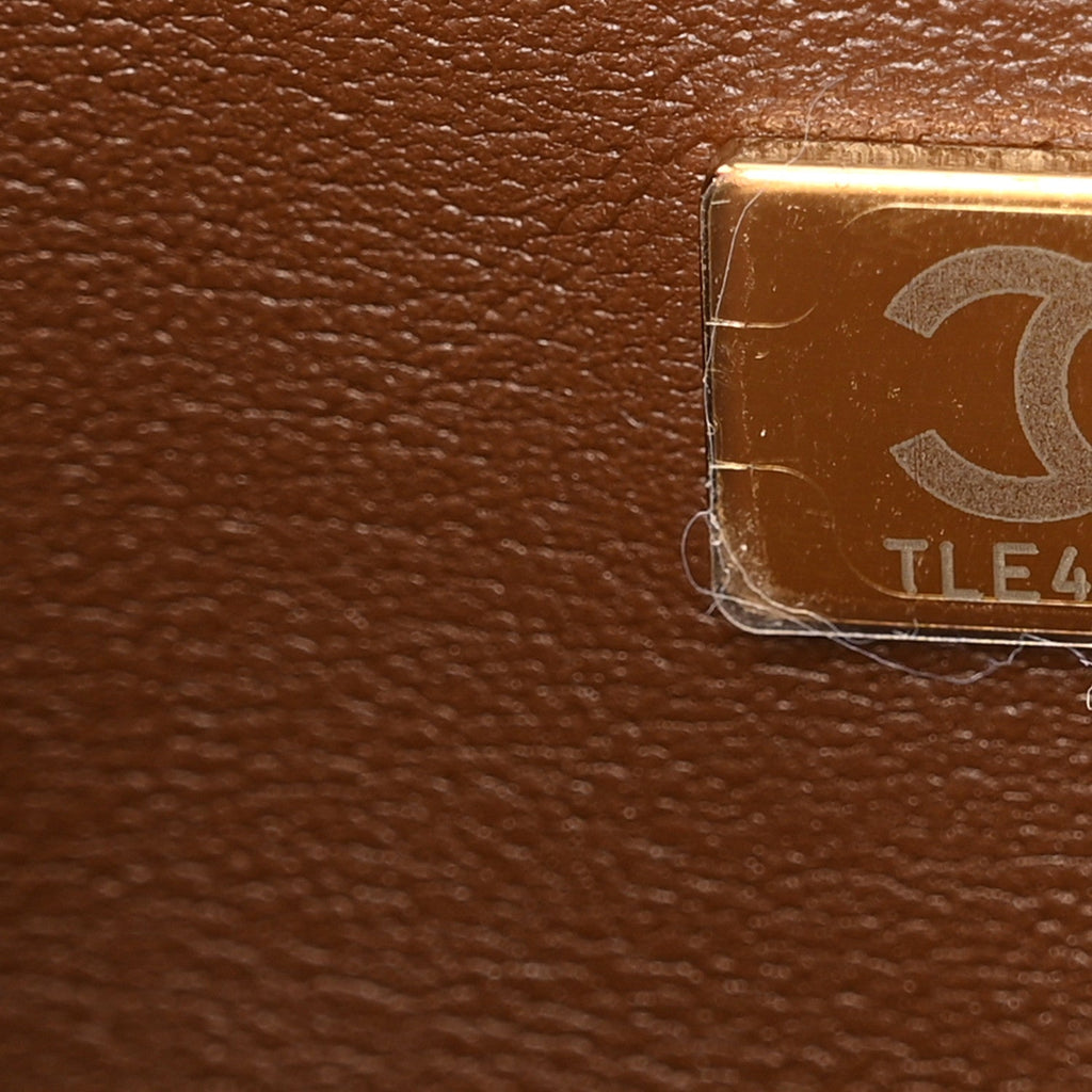 Lambskin Quilted Small Double Flap Brown