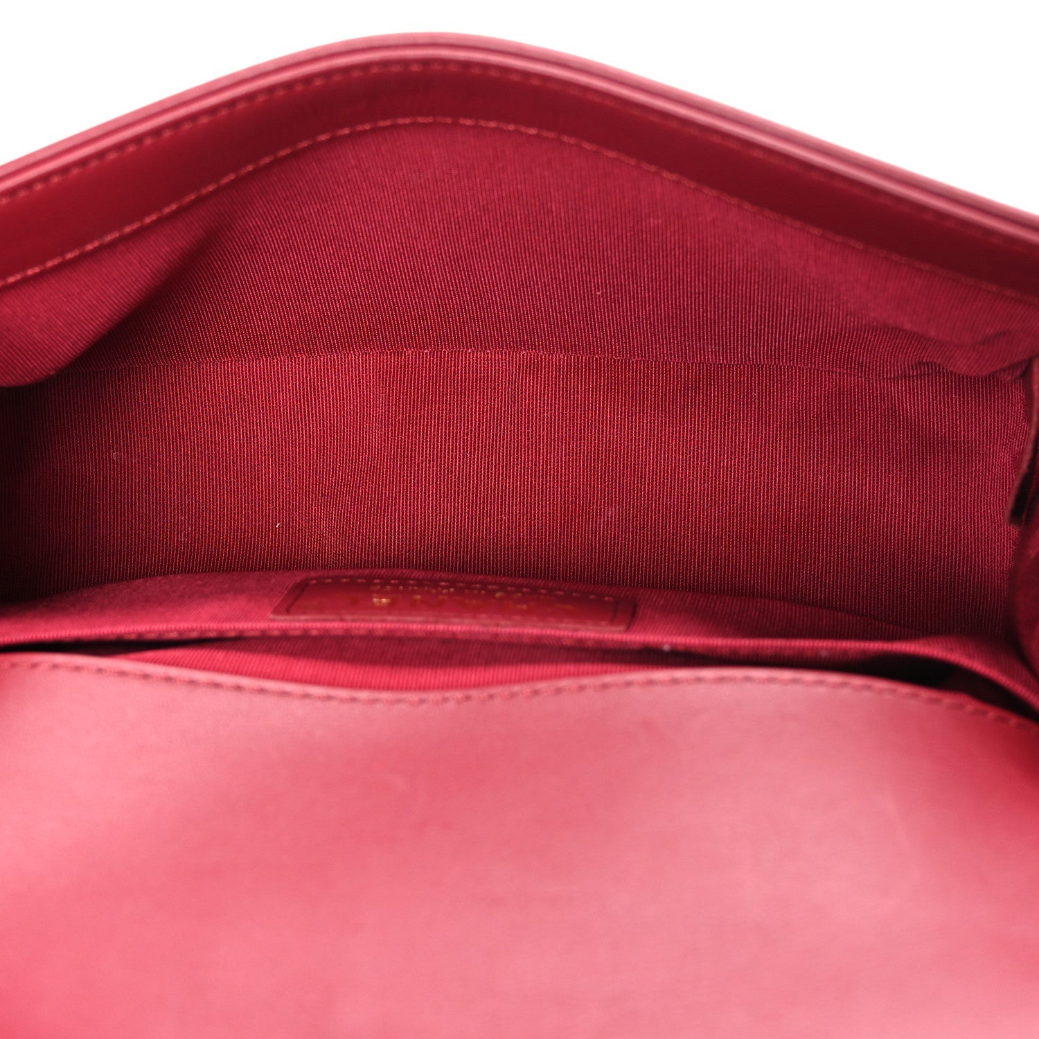 Lambskin Quilted Small Boy Flap Dark Red