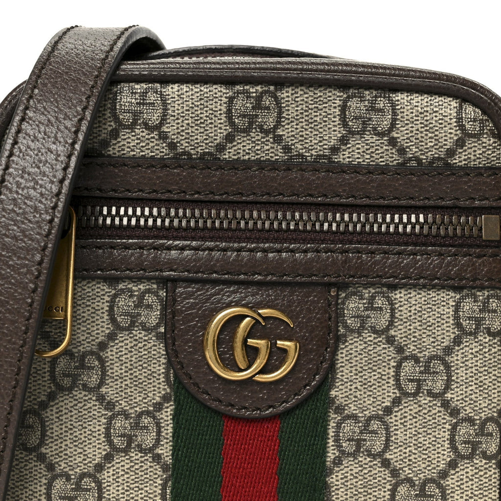 GG Supreme Monogram Web Mini Ophidia Messenger Brown