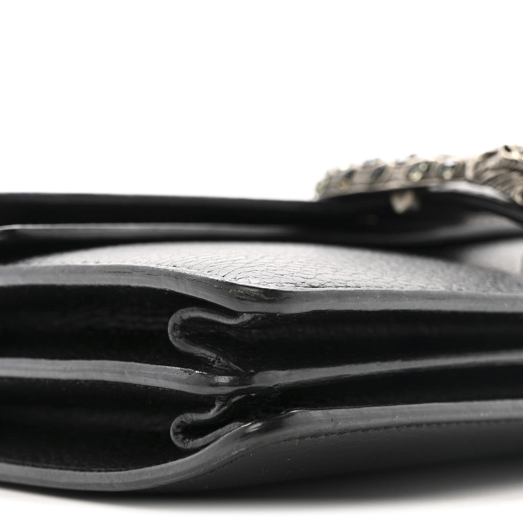 Pebbled Calfskin Small Dionysus Shoulder Bag Black