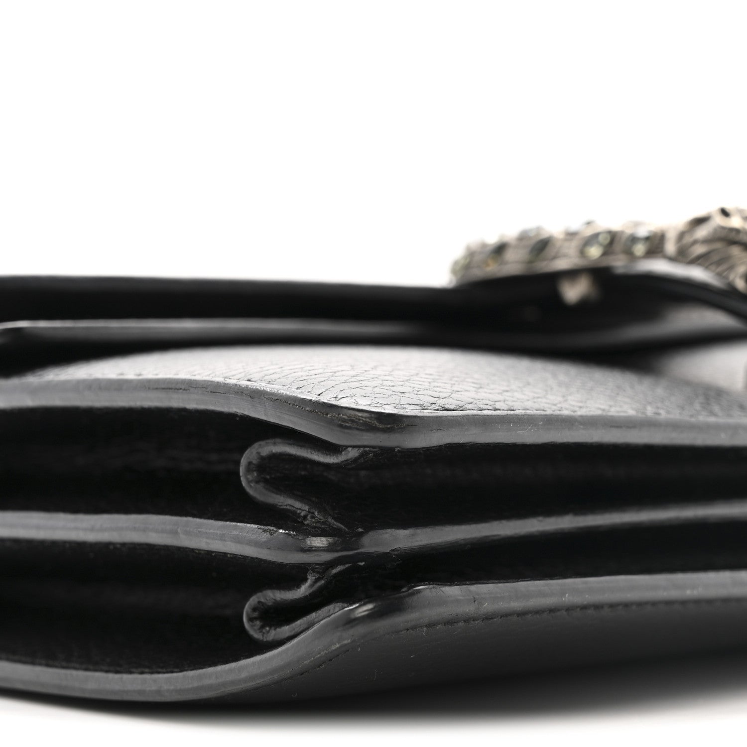 Pebbled Calfskin Small Dionysus Shoulder Bag Black