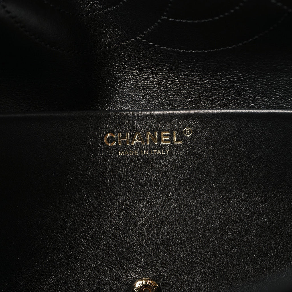 Suede Calfskin Small Souplissimo Maxi Flap Black