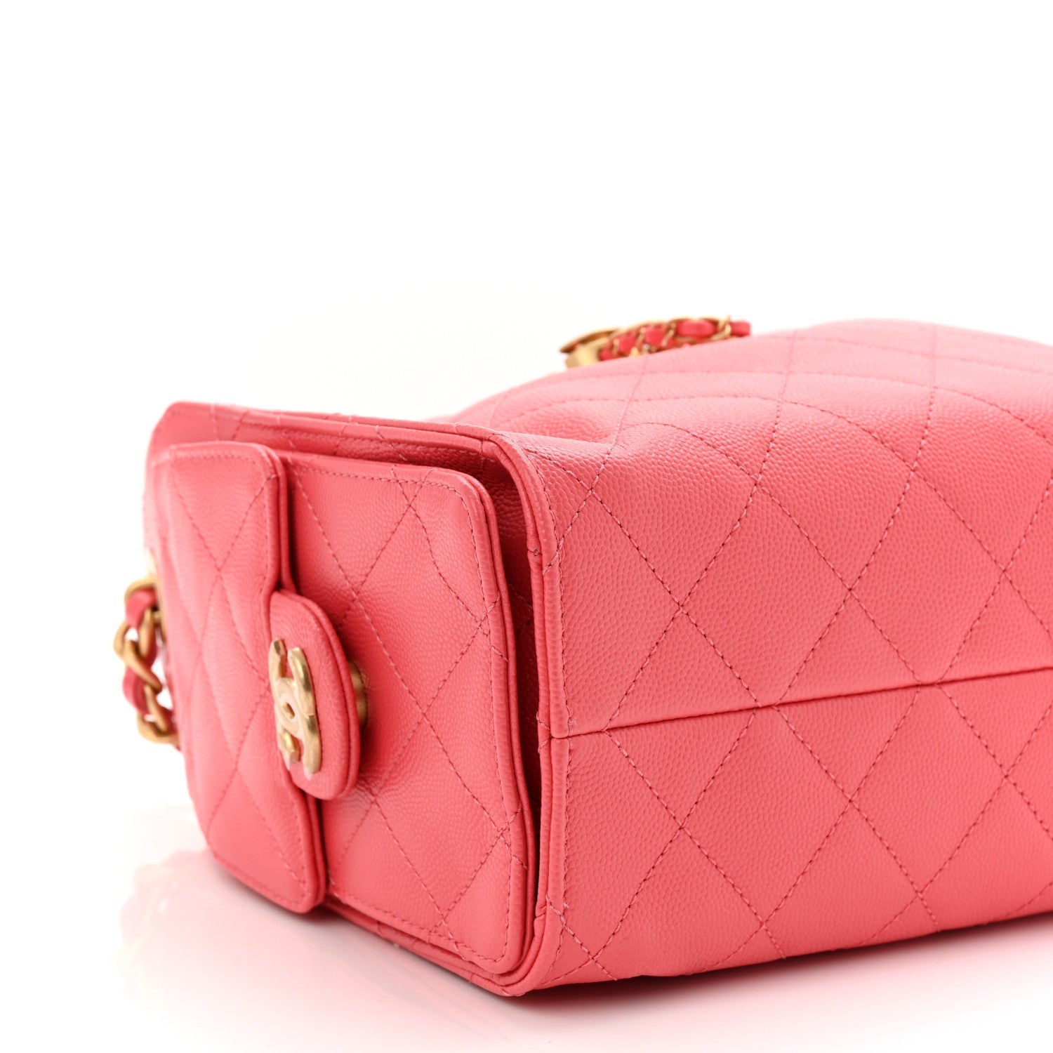 Caviar Quilted Mini Chanel 25 Handbag Coral