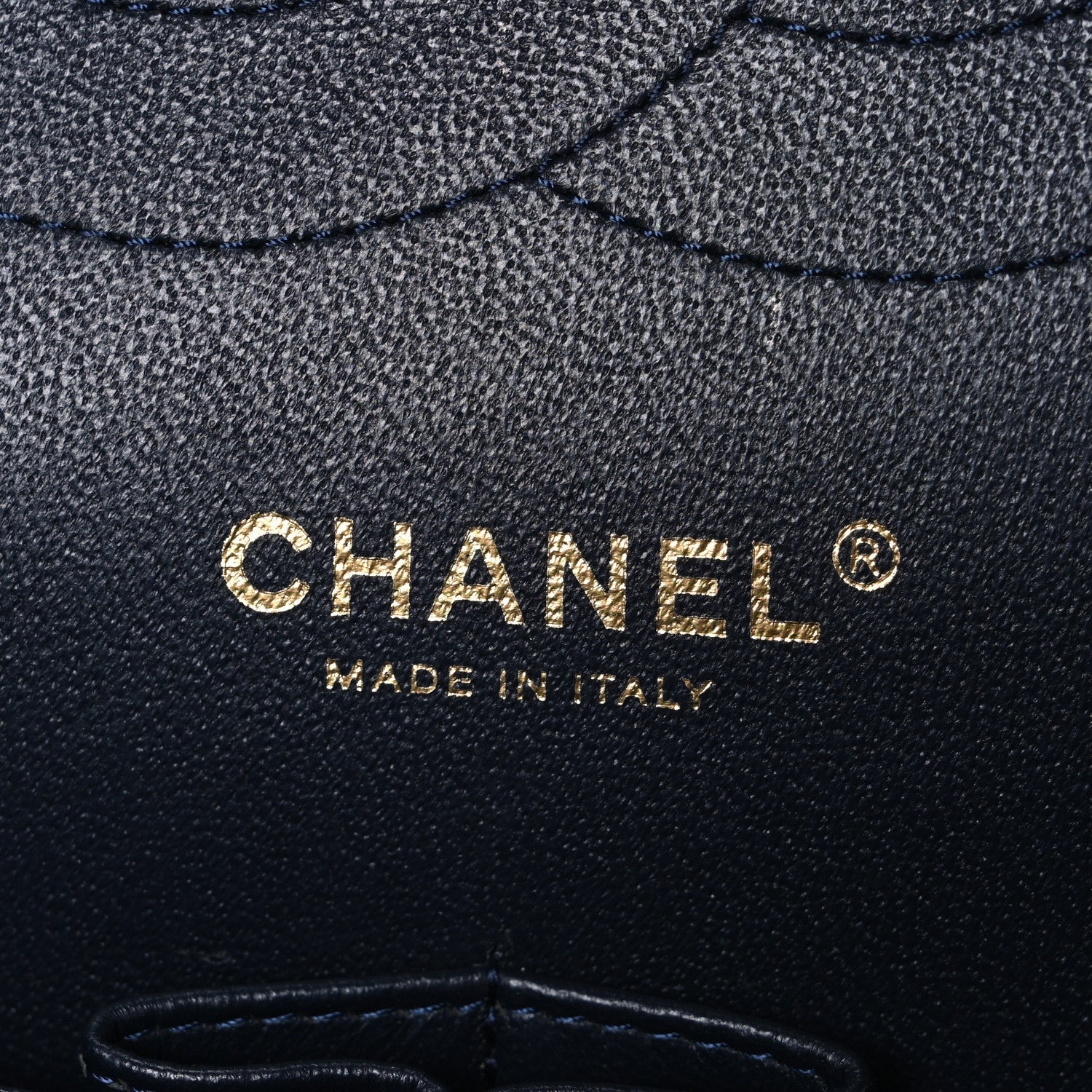 Lambskin Quilted Jumbo Double Flap Navy