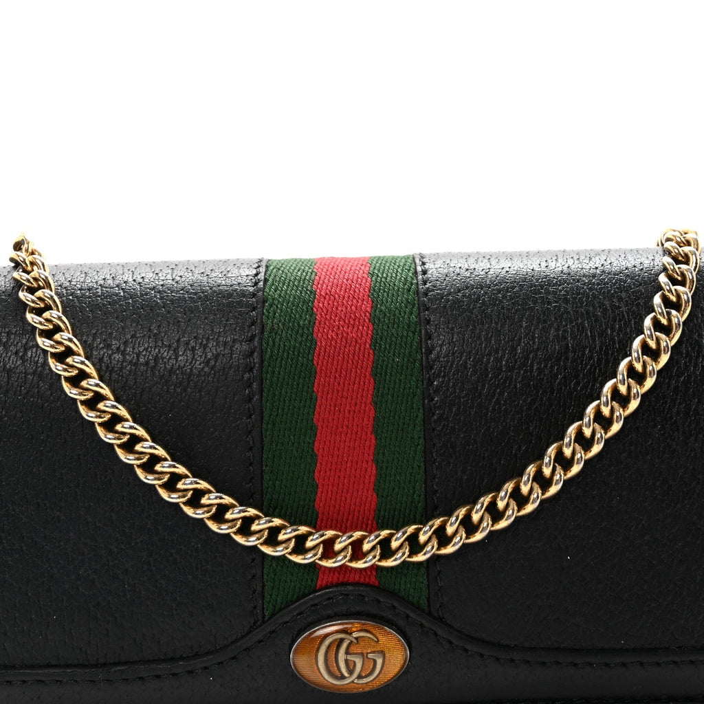 Dollar Calfskin Web Ophidia Wallet On Chain Black