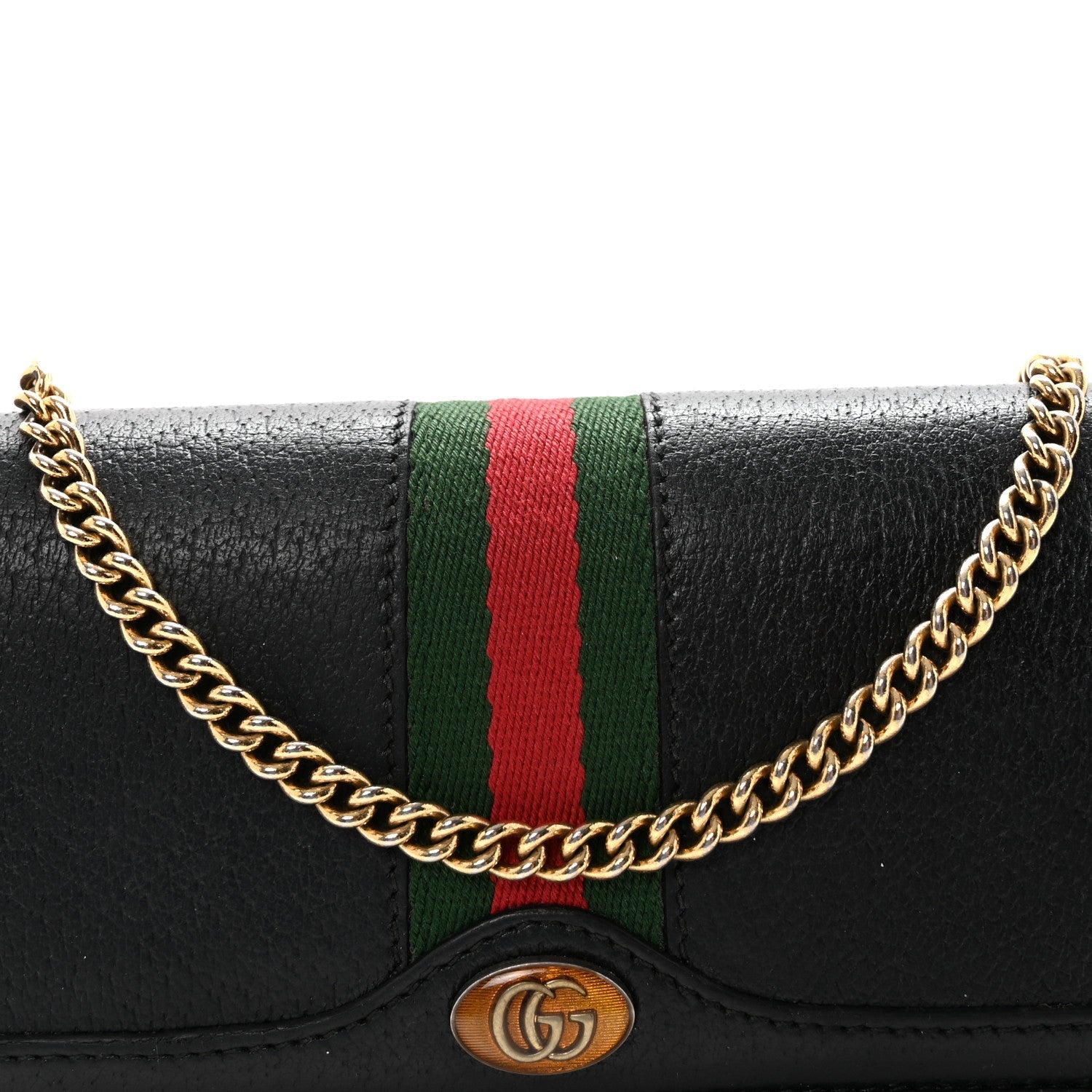 Dollar Calfskin Web Ophidia Wallet On Chain Black