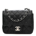 Caviar Quilted Mini Square Flap Black
