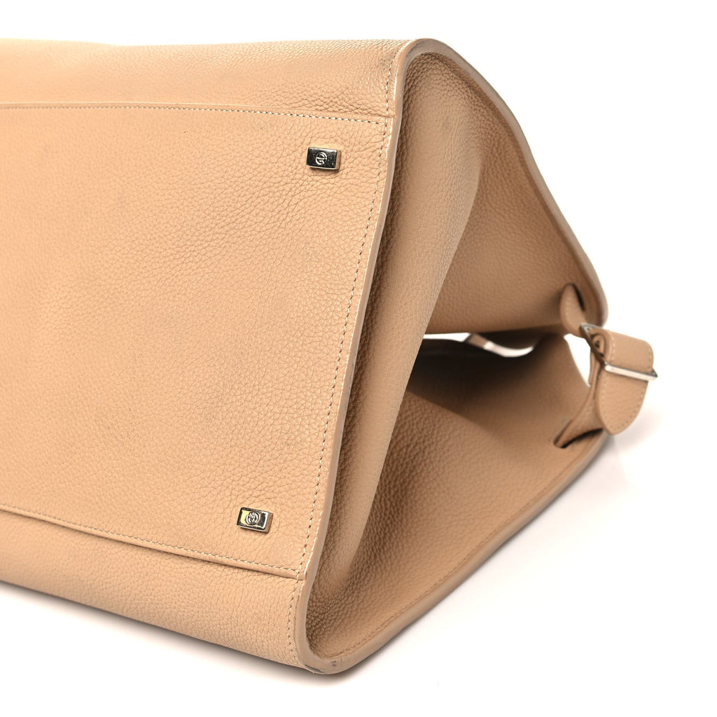 Matte Grained Calfskin Soft Margaux 17 Light Camel
