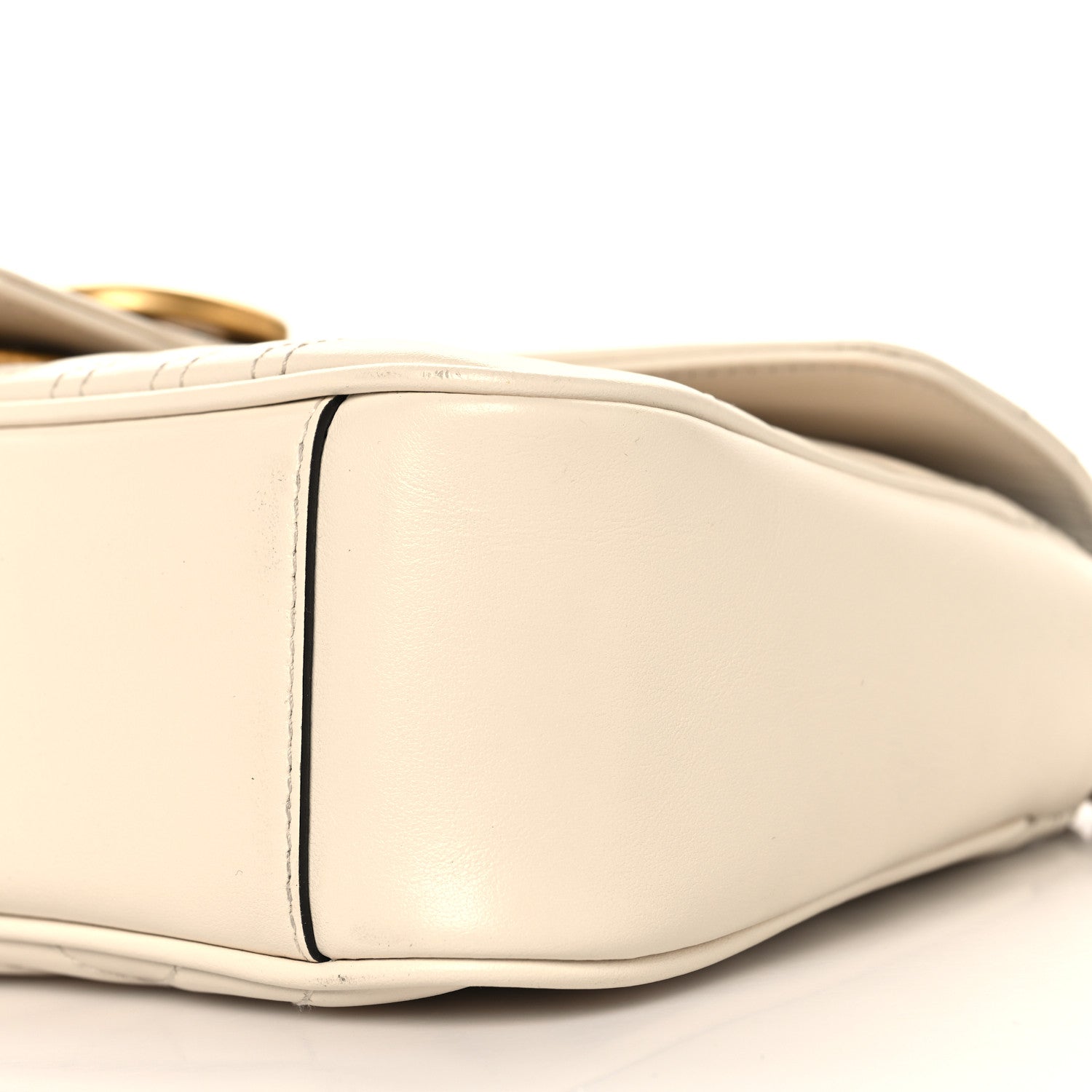 Calfskin Matelasse Small GG Marmont Shoulder Bag White