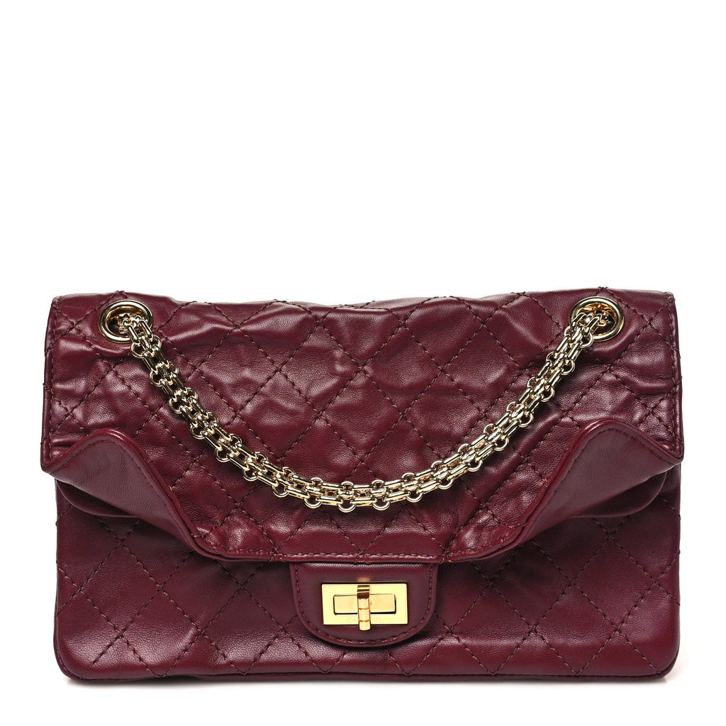 Lambskin Quilted Crush 2.55 Reissue 225 Flap Dark Burgundy