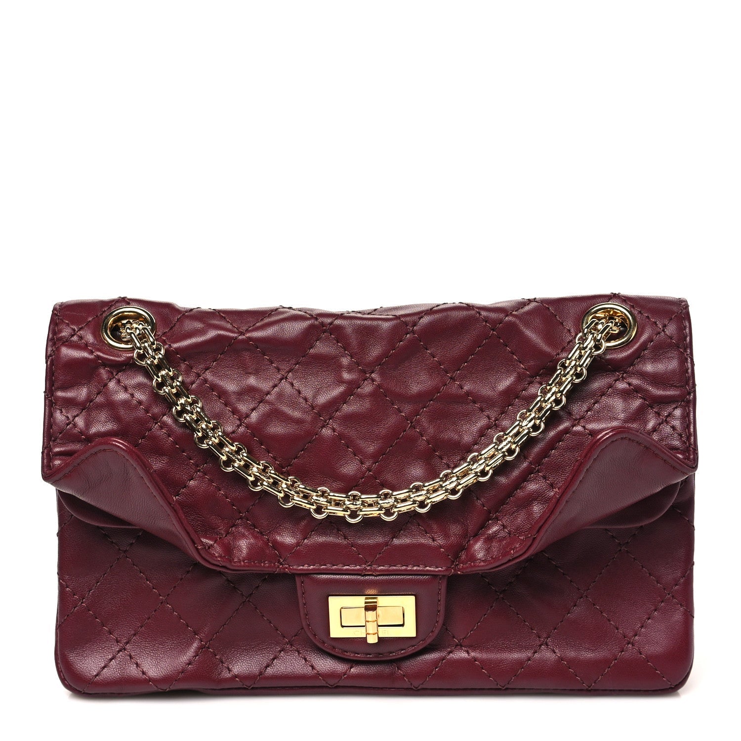 Lambskin Quilted Crush 2.55 Reissue 225 Flap Dark Burgundy