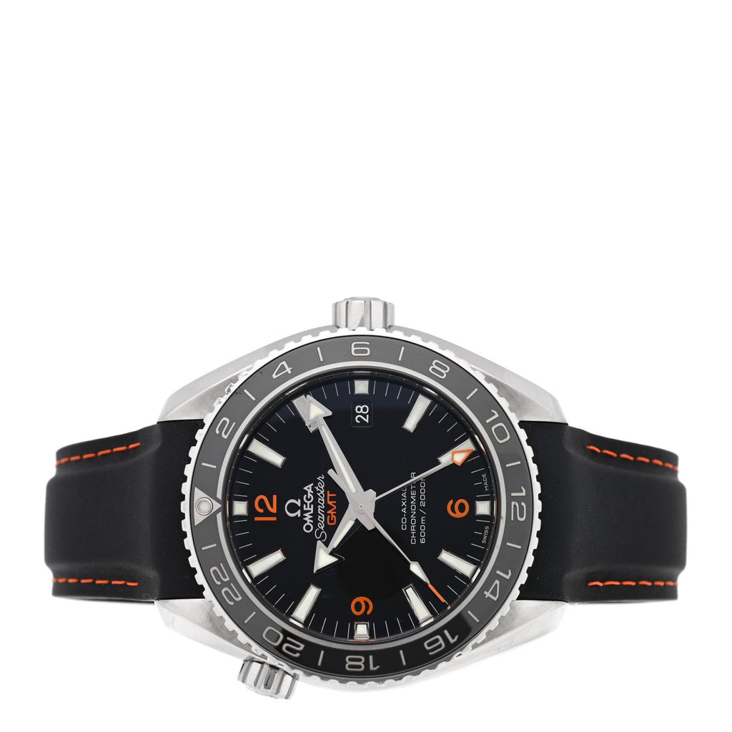 Stainless Steel Calfskin 43mm Seamaster Planet Ocean GMT Co-Axial Chronometer Automatic Watch Black 232.32.44.22.01.002