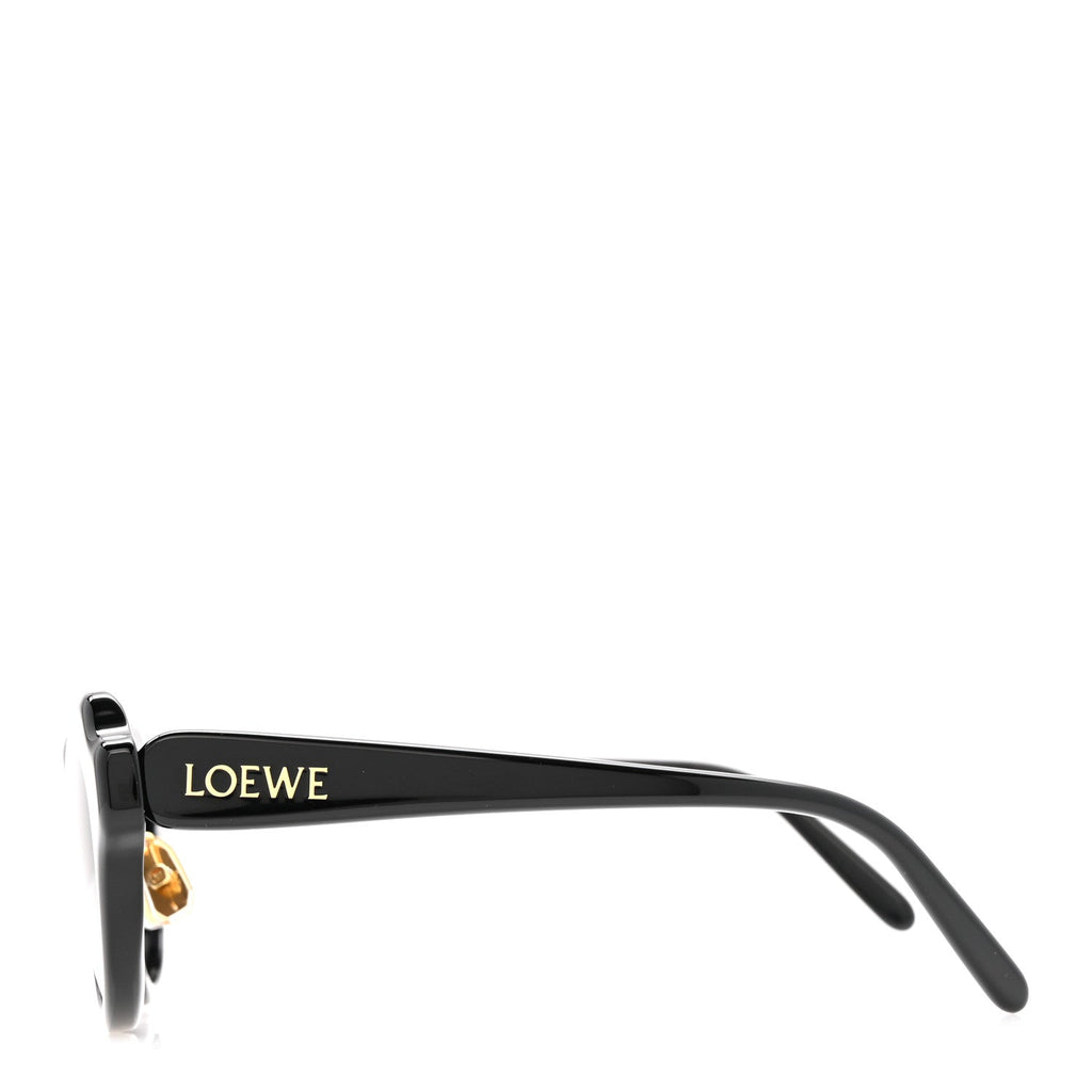 Acetate Cat Eye Swan Slim Sunglasses LW40178F Black