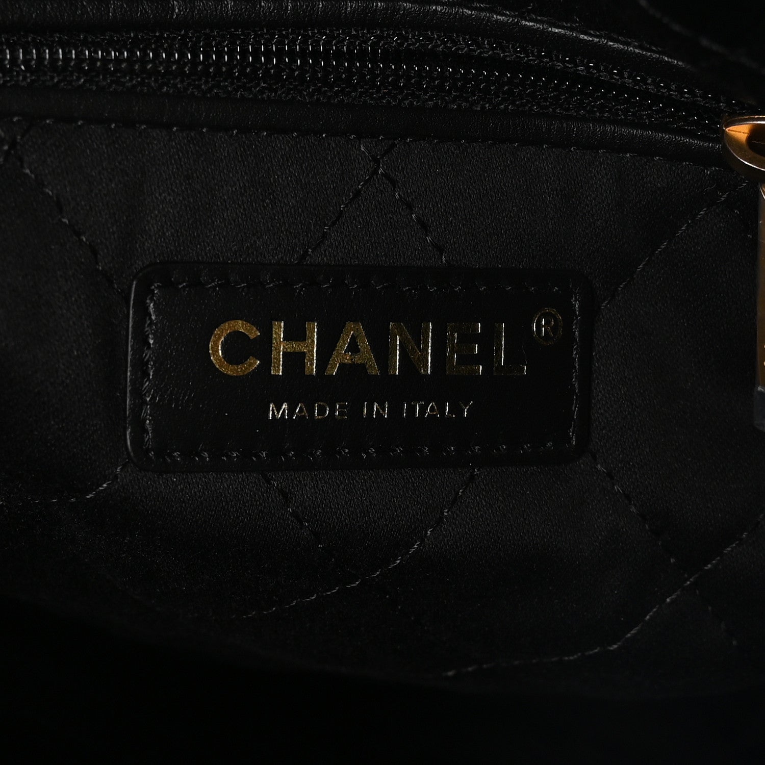 Shiny Calfskin Quilted Chanel 22 Backpack Black