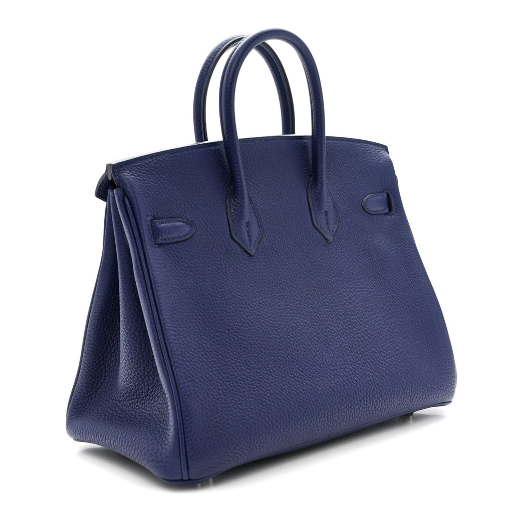 Togo Swift Officier Birkin 25 Bleu Encre Bordeaux