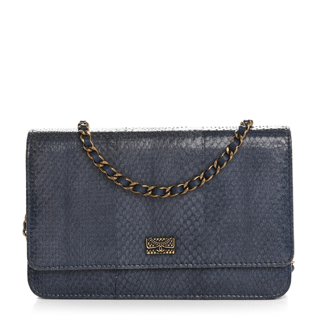 Snakeskin Wallet On Chain WOC Blue