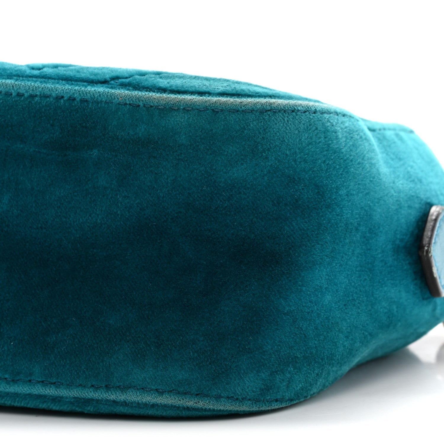Velvet Matelasse Small GG Marmont Chain Shoulder Bag Pavone Cyan