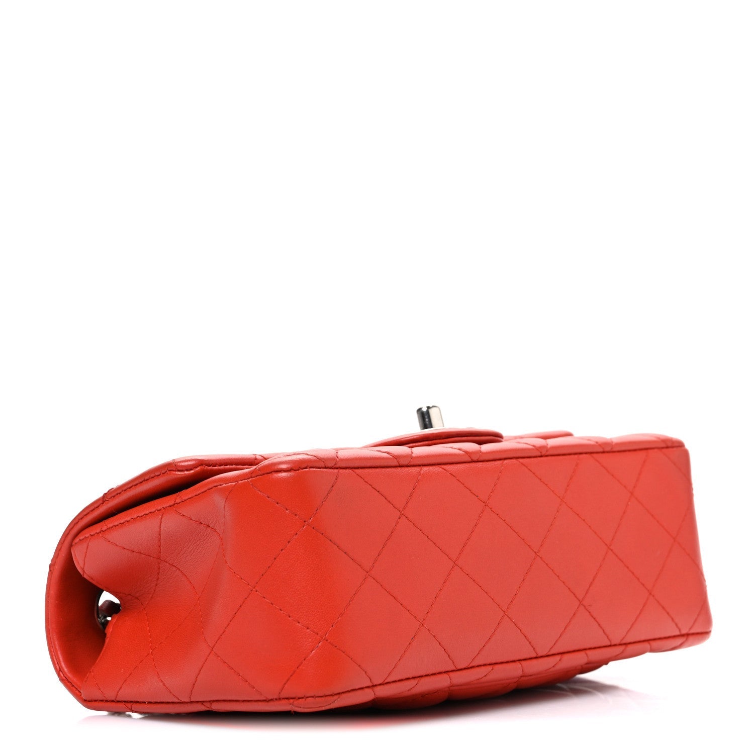 Lambskin Quilted Mini Rectangular Flap Red