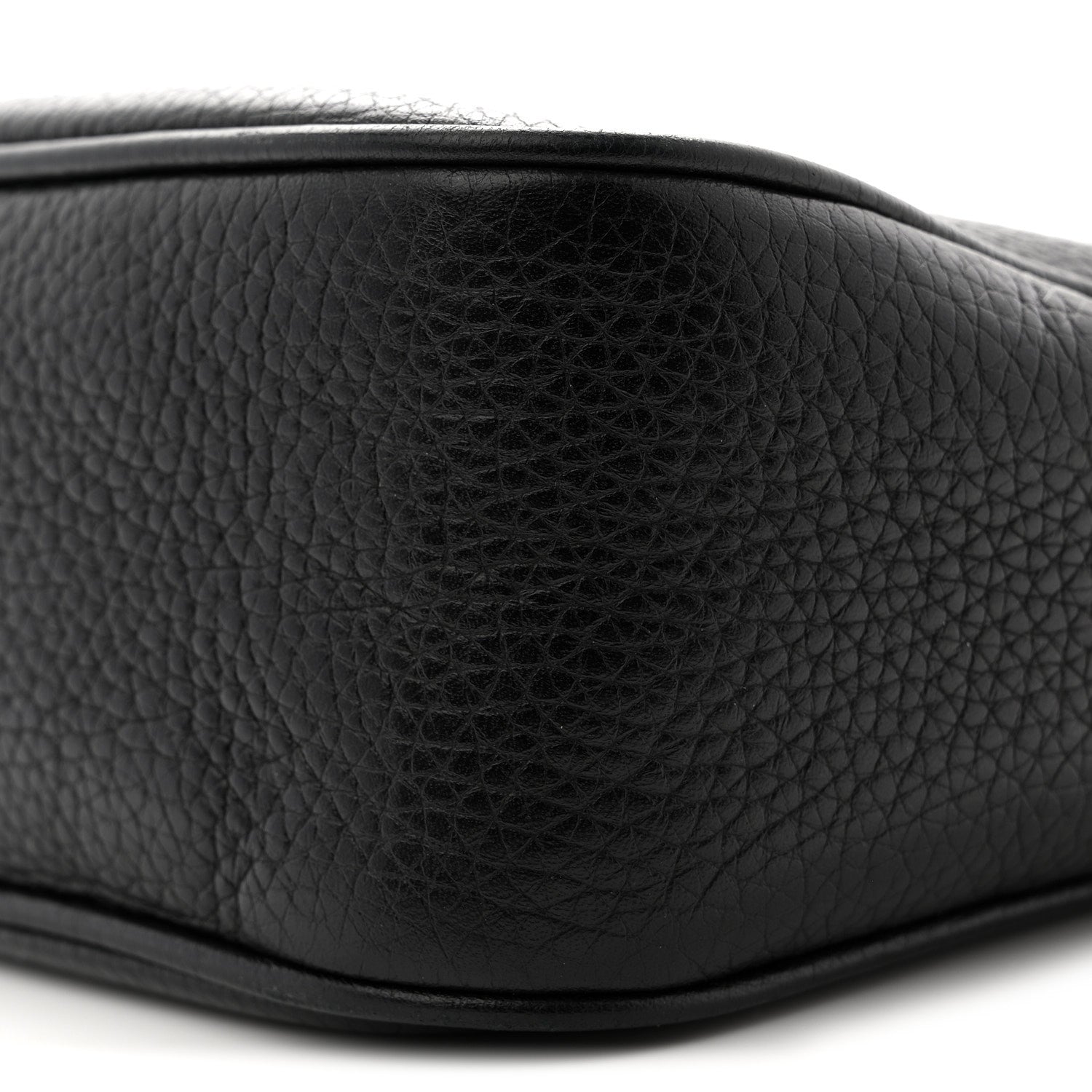 Pebbled Calfskin Small Soho Disco Bag Black