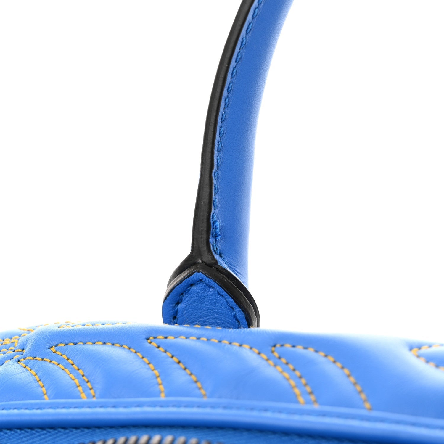 X ADIDAS Calfskin Trefoil Web GG Marmont Medium Duffle Bag Blue