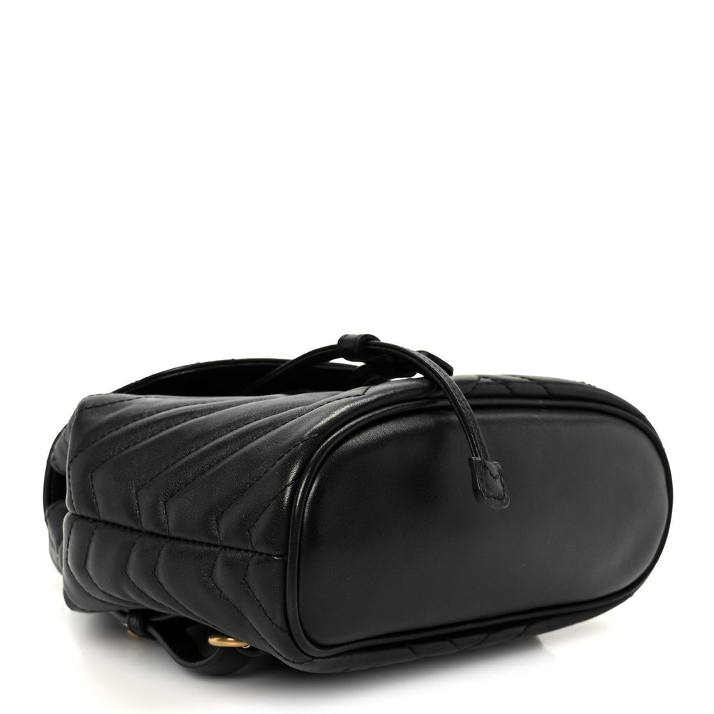 Calfskin Matelasse GG Marmont Flap Backpack Black