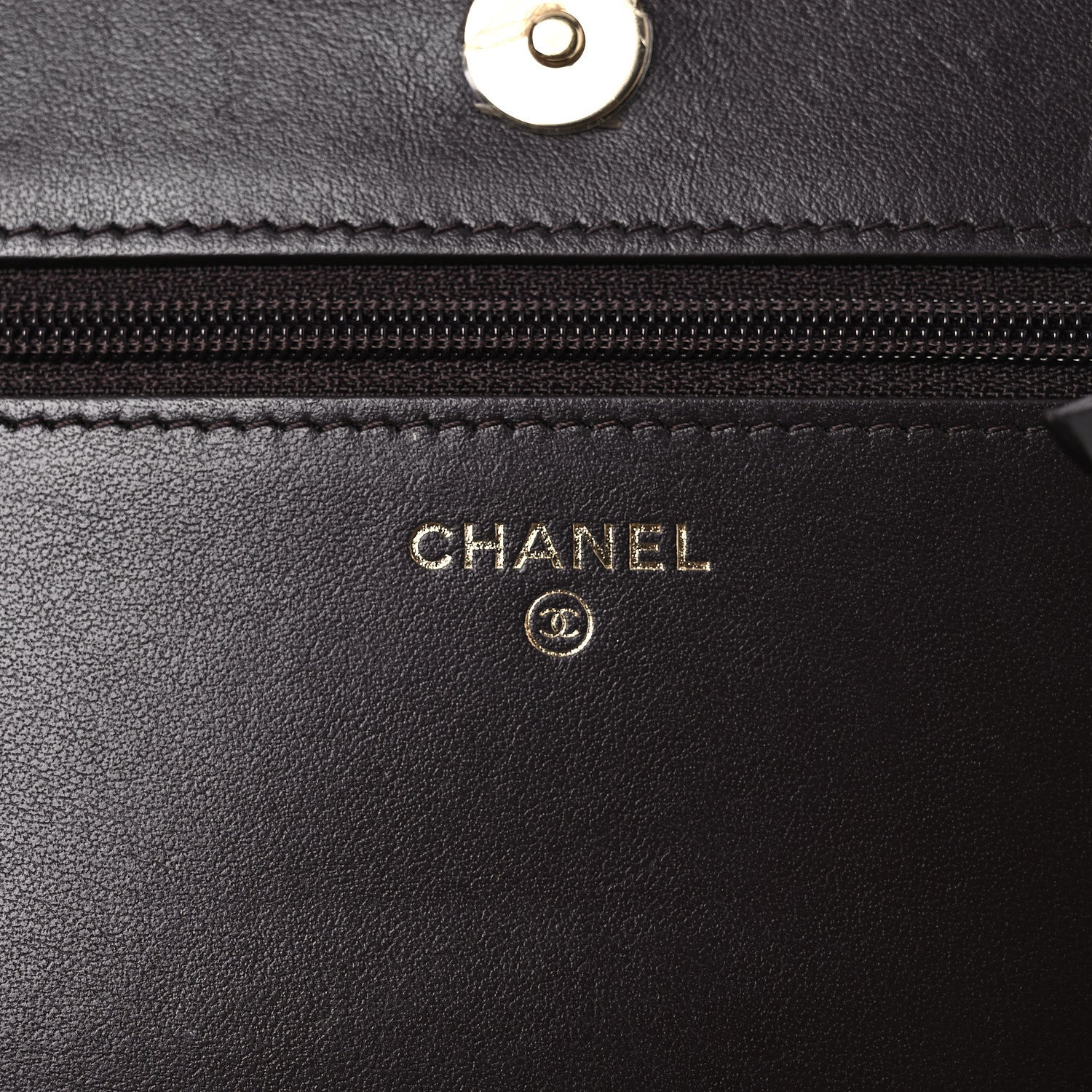 Caviar Quilted Boy Wallet On Chain WOC Dark Brown