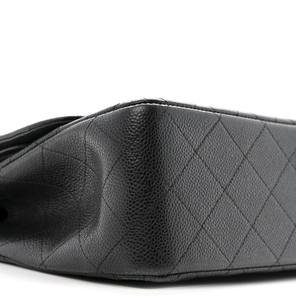 Caviar Quilted Jumbo Double Flap Black