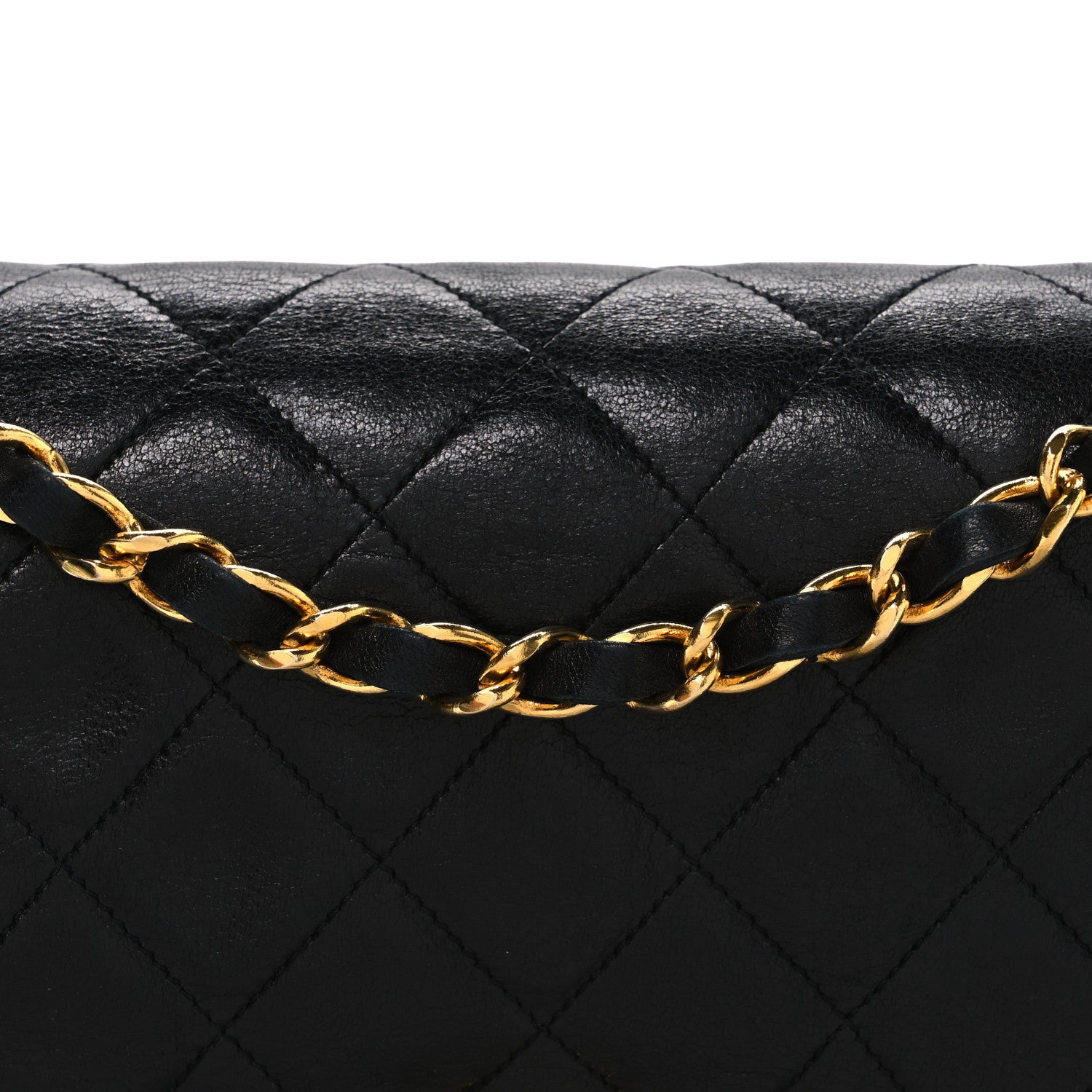Lambskin Quilted Small Double Flap Black