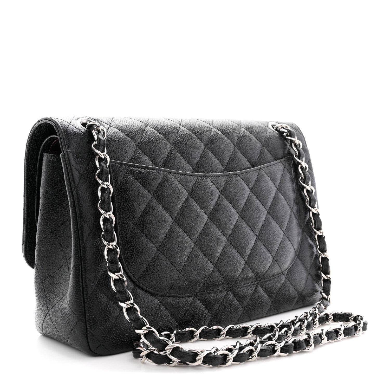 Caviar Quilted Jumbo Double Flap Black