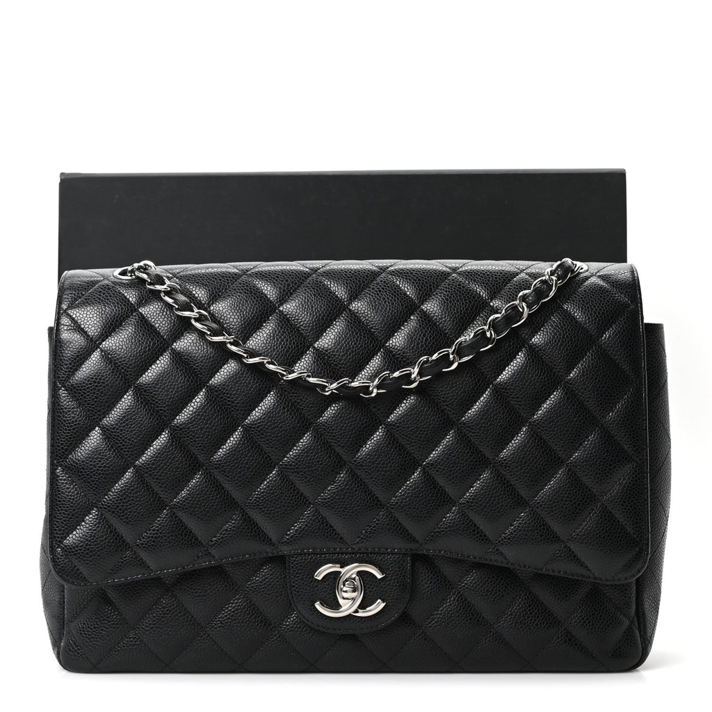 Caviar Quilted Maxi Double Flap Black