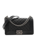 Caviar Quilted Medium Boy Flap Black