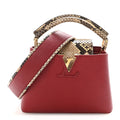 Taurillon Snakeskin Mini Capucines Burgundy