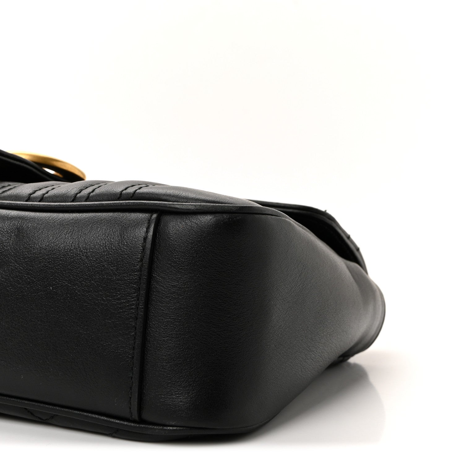 Calfskin Matelasse Small GG Marmont Shoulder Bag Black