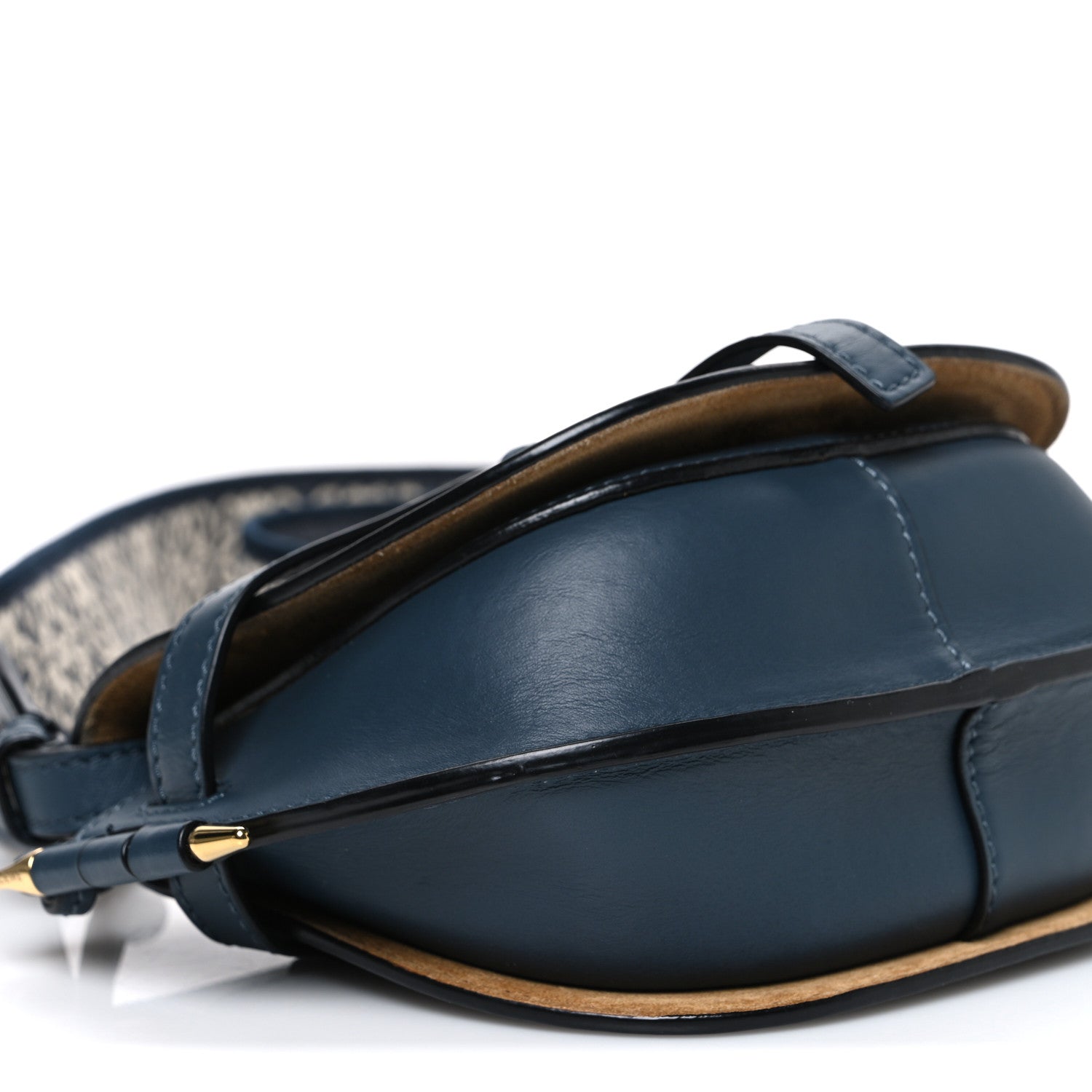 Calfskin Jacquard Mini Gate Crossbody Bag Onyx Blue