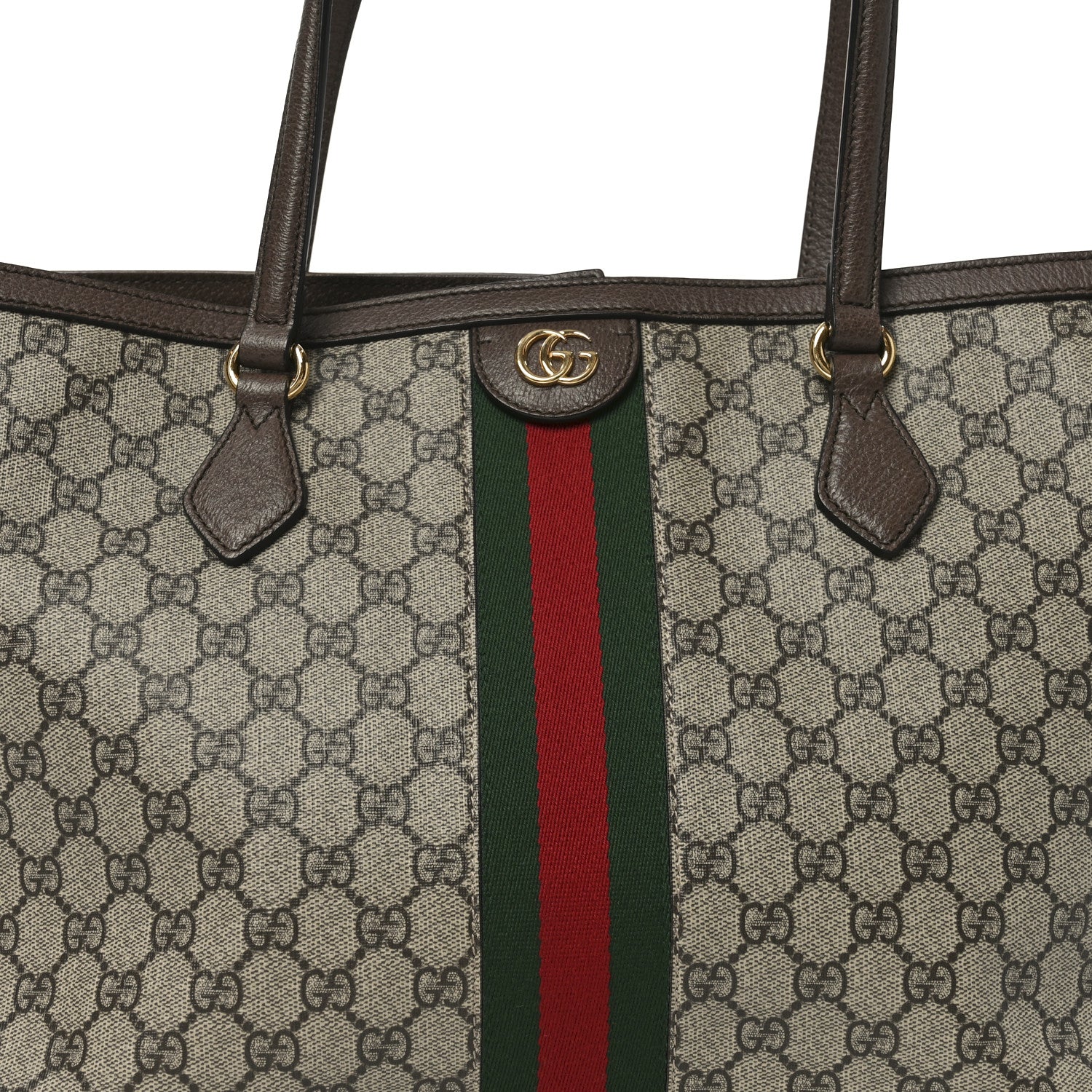 GG Supreme Monogram Medium Ophidia Shopping Tote Brown